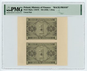 1 złoty 1938 Arkusz 2 sztuki - PMG 