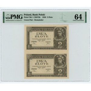 2 Gold 1936 - Sheet of 2 pieces - PMG 64