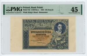 20 złotych 1931 - REMAINDER - PMG 45