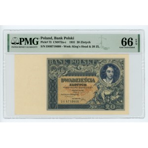 20 złotych 1931 - seria DH - PMG 66 EPQ