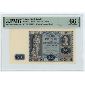 20 złotych 1936 - seria AD - PMG 66 EPQ