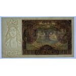 100 złotych 1934 - seria BH - dwie kreski na górze marginesu - PMG 58