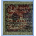 1 grosz 1924 - CM ❉ - lewa połowa - PMG 50 EPQ