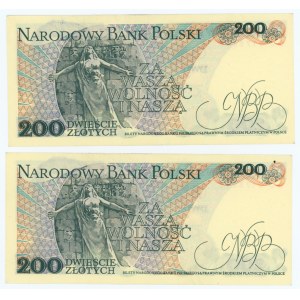 200 Zloty 1982 - Serie CC - 2 Stück - Nummern in Reihenfolge