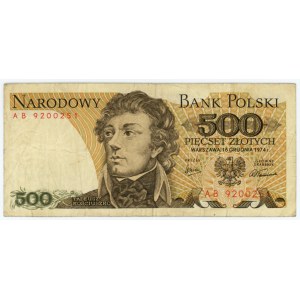 500 Zloty 1974 - Serie AB - selten