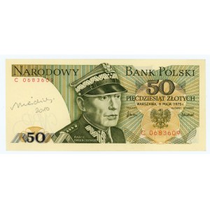 50 Zloty 1975 - Serie C - Unterschrift A. Heidrich 2010