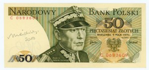 50 zloty 1975 - series C - signed by A. Heidrich 2010