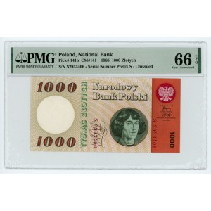 1000 złotych 1965 - seria S - PMG 66 EPQ