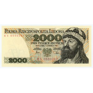 2000 zloty 1982 - BS series