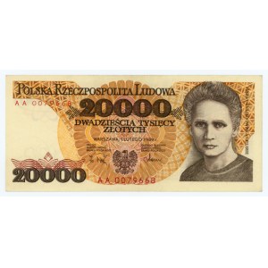 20.000 Zloty 1989 - Serie AA