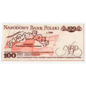 Solidarność, cegiełka 100 złotych 1984 - Wałęsa - Kukla 59 typ 30