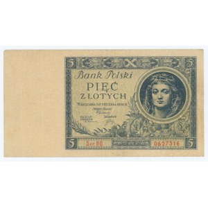 5 Gold 1930 - Serie BO. - Grobes Papier