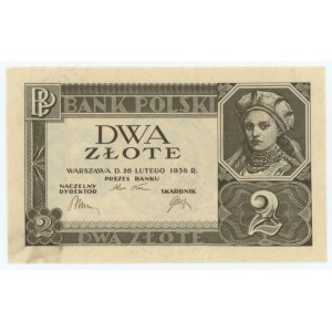 2 Zloty 1936 - ohne Serie und Unterdruck