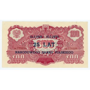 100 Zloty 1944 ...owe - SPECIMEN Aufdruck / 25 Jahre der NBP
