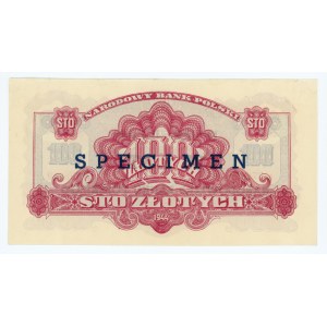 100 Zloty 1944 ...owe - SPECIMEN Aufdruck / 25 Jahre der NBP