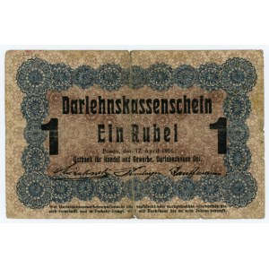 POSEN/POZNAŃ - 1 Rubel 1916 Längerer Satz - RARE