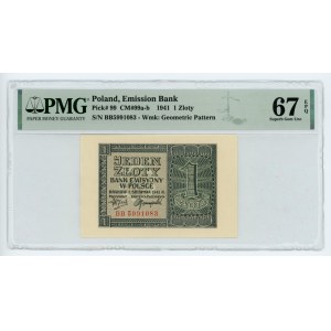 1 złoty 1941- seria BB - PMG 67 EPQ