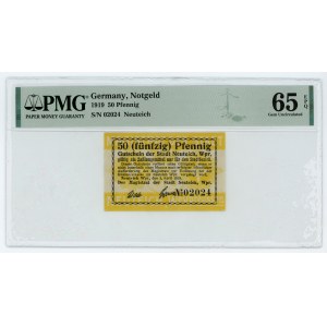 NEW STAW - 50 Pfennig 1919 - PMG 65 EPQ