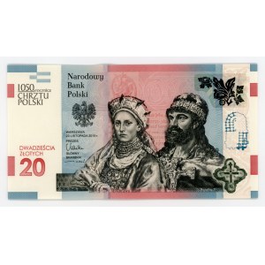 20 złotych 2015 - 1050 rocznica chrztu Polski