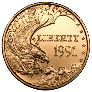 USA - 5 dolarów 1991 - 50 rocznica - Mount Rushmore (W) West Point