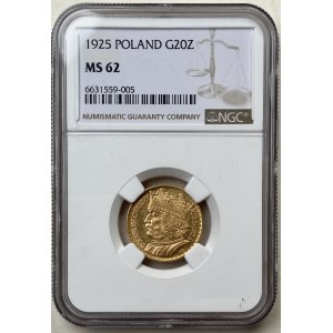 20 złotych 1925 - Bolesław Chrobry NGC MS 62