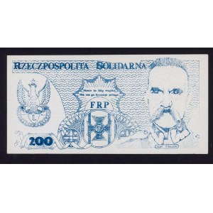 Solidarność, cegiałka 200 złotych 1985 - Józef Piłsudski Kukla typ 17
