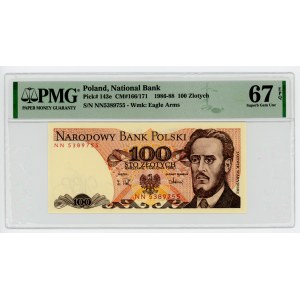 100 złotych 1988 - seria NN- PMG 67 EPQ