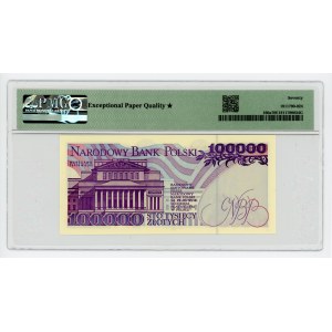 PLN 100.000 1993 - Serie AE - PMG 70 EPQ ★ - MAX NOTA