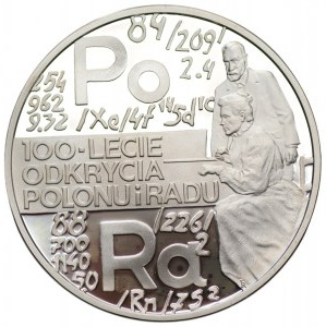 20 złotych 1998 - 100-lecie Odkrycia Polonu i Radu