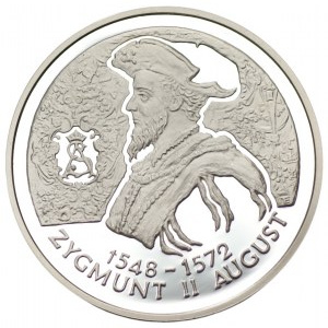 10 złotych 1996 - Zygmunt II August - popiersie