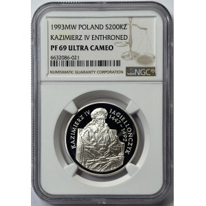 PLN 200.000 1993 Kasimir IV. Jagiellone - Büste NGC PF 69 Ultra Cameo