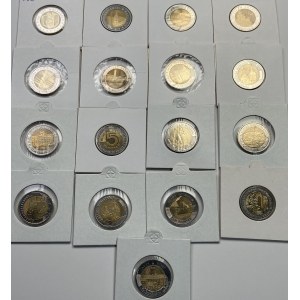 Set of 5 zloty coins 2014-2022 - 17 pieces in holders