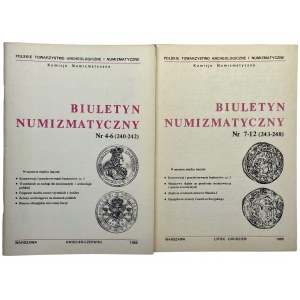 Biuletyn Numizmatyczny 1988 - numer 4-12 - 2 sztuki