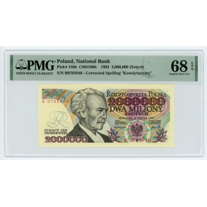 2,000,000 zloty 1992 - series B - PMG 68 EPQ