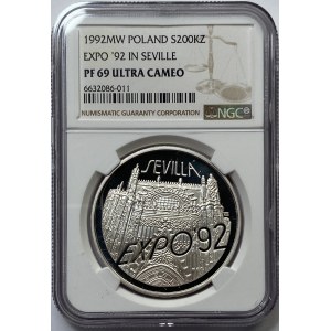 200.000 złotych 1992 - EXPO'92 - Sevilla - NGC PF 69 ULTRA CAMEO