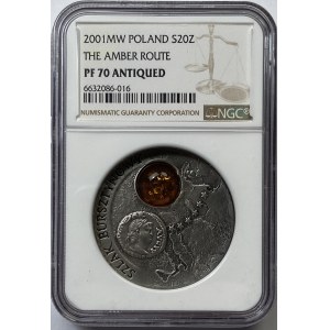 20 złotych 2001 - Szlak Bursztynowy - NGC PF 70 ANTIQUED