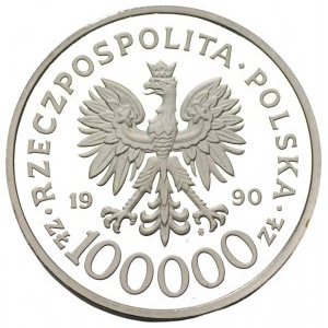 100 000 złotych 1990 - Solidarność 1980-1990 - GRUBA