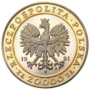 20 000 złotych 1991 - 225 Lat Mennicy Państwowej