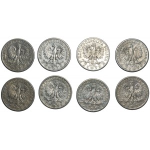 2 złote (1933-1934) Głowa Kobiety - Zestaw 8 sztuk monet