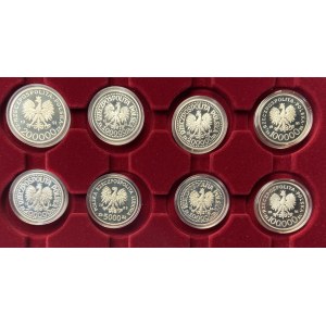 Set of 8 silver coins 1989-1994