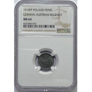 Królestwo Polskie - 1 fenig 1918 - NGC MS 64