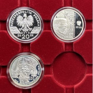 20 złotych 2010 - zestaw 3 sztuk