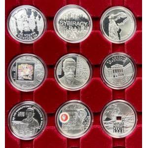 10 złotych 2008-2009 - zestaw 9 sztuk