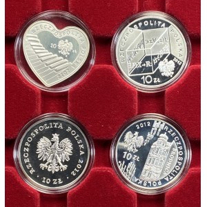 10 złotych 2012 - zestaw 4 sztuk