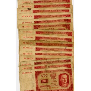 SET 28 sztuk 100 złotych 1948 - obiegowe