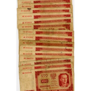 SET of 28 pieces of 100 zlotys 1948 - circulated