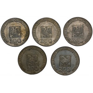 200 złotych 1974 6 sztuk monet srebrnych 1974 Mapka