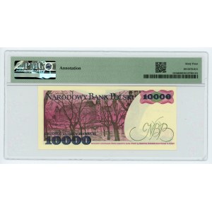 10 000 złotych 1988 seria BC - banknot z autografem projektanta Andrzeja Heidricha - PMG 64