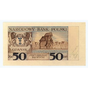 50 Zloty 1962 mit der Unterschrift von Andrzej Heidrich - Rückseite des Motivs
