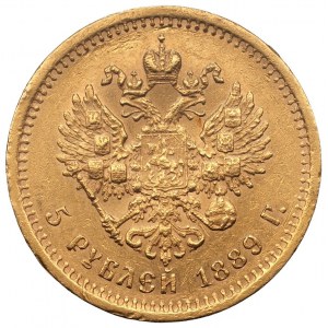 RUSSLAND - Alexander III. - 5 Rubel 1889 (АГ) St. Petersburg